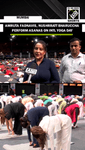 Maha CM’s wife Amruta Fadnavis, Actor Nushrratt Bharuccha perform yoga asanas .mp4